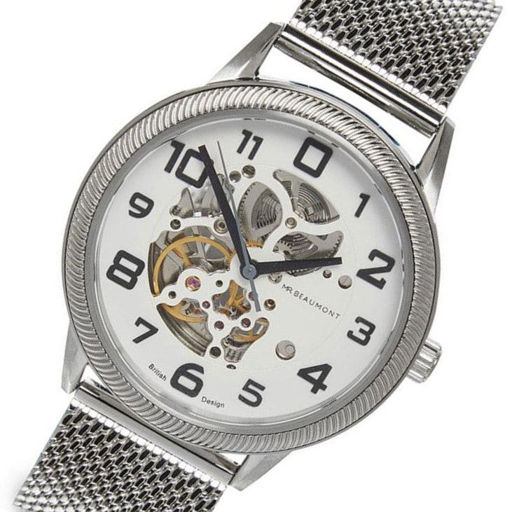 Mr. Beaumont Silver Automatic Skeleton Men's Watch - MB1804.3