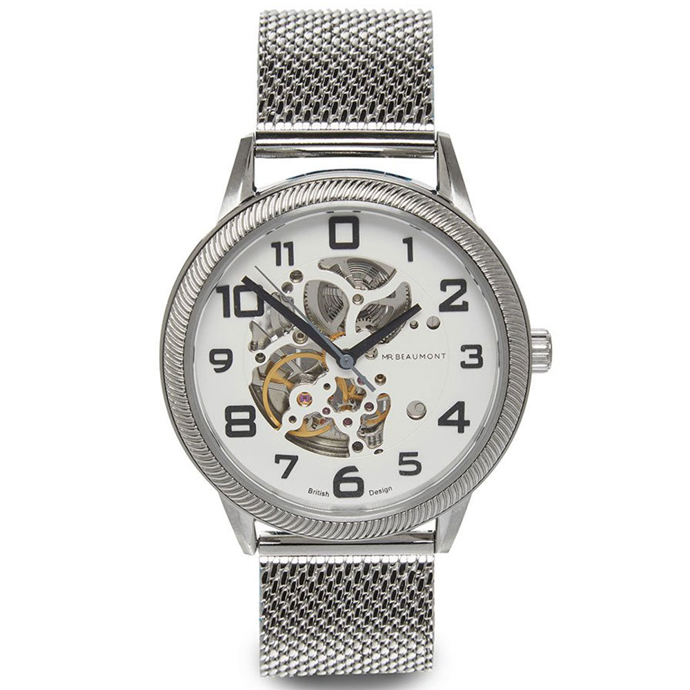 Mr. Beaumont Silver Automatic Skeleton Men's Watch - MB1804.3