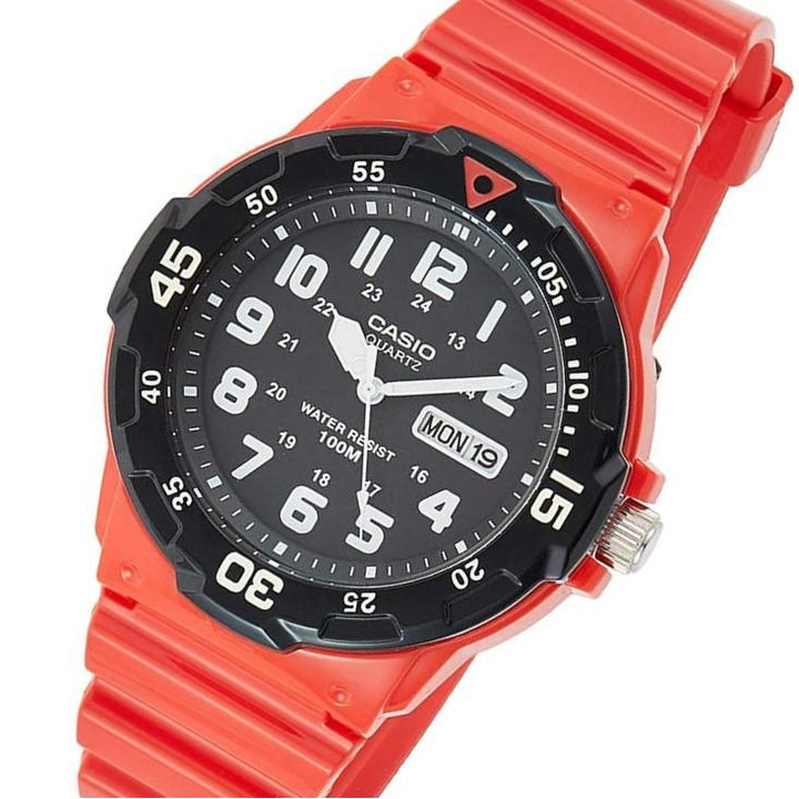 Casio Classic Diver Orange Resin Black Dial Men's Watch - MRW200HC-4B