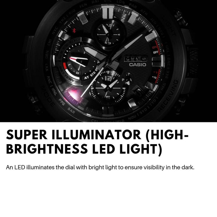 Casio G-SHOCK MT-G Bluetooth & Multiband 6 Solar Powered Stainless Steel Men's Watch - MTGB1000D-1A