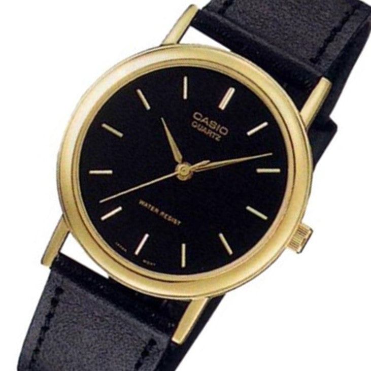 Casio Classic 33mm Black Leather Men's Watch - MTP1095Q-1A