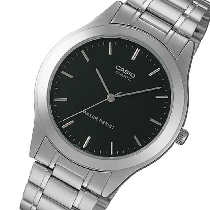 Casio Classic Stainless Steel Black Dial Men's Watch - MTP1128A-1A