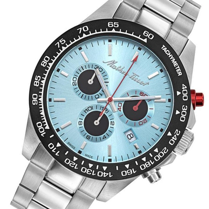 Mathey-Tissot Mathy Chrono Stainless Steel Blue Dial Swiss Made Men's Watch - H901CHABU