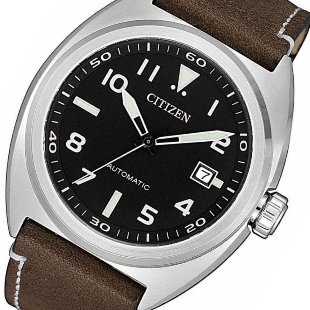 Citizen Leather Men's Automatic Watch - NJ0100-11E
