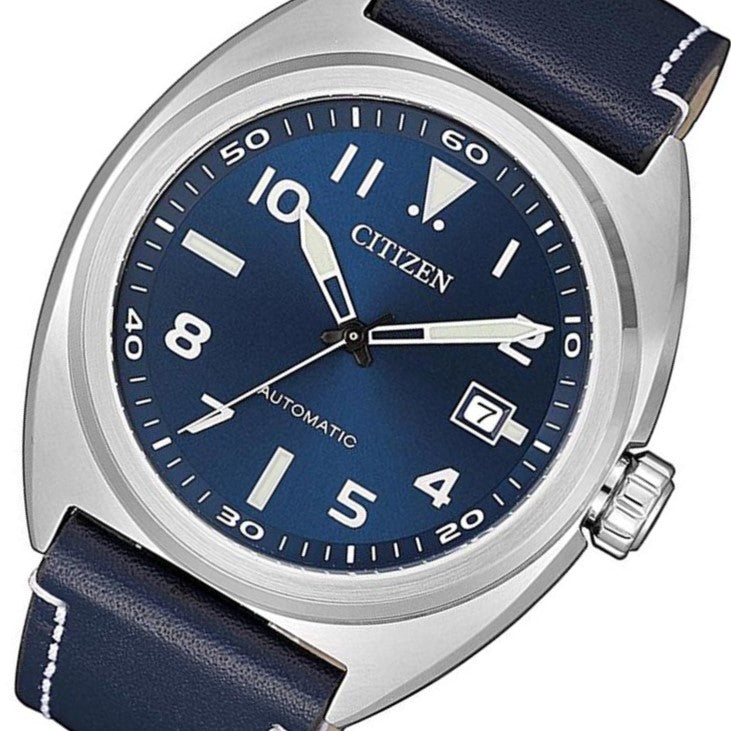 Citizen Blue Leather Automatic Men's Watch - NJ0100-20L