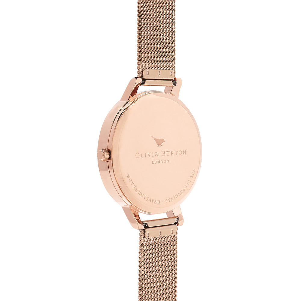 Olivia Burton Rose Gold Mesh Ladies Watch - OB15BD79