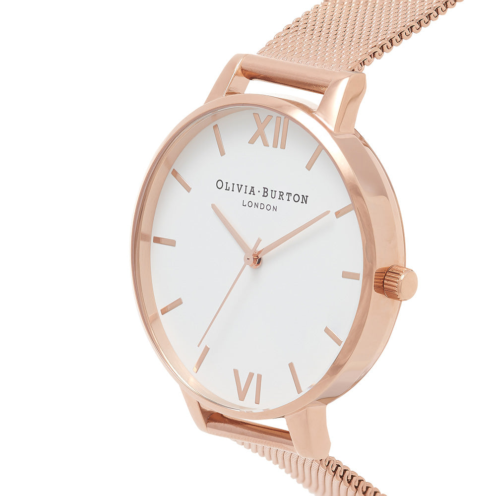Olivia Burton Rose Gold Mesh Ladies Watch - OB15BD79