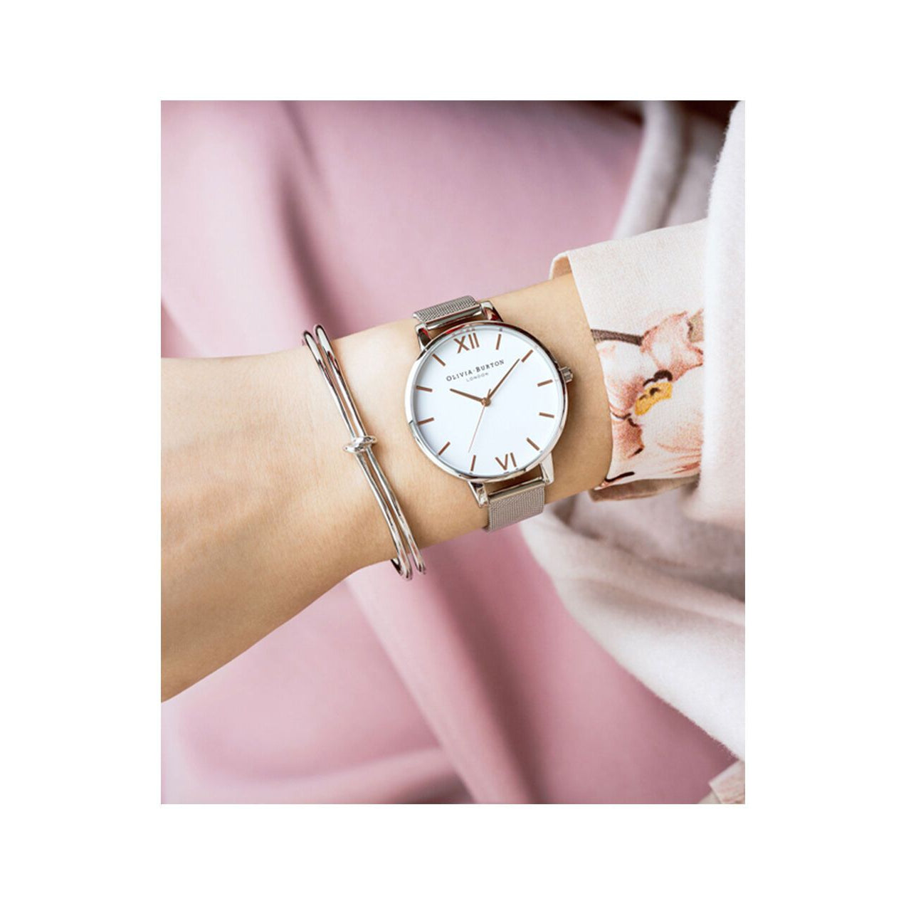 Olivia Burton Rose Gold Mesh Ladies Watch - OB15BD79