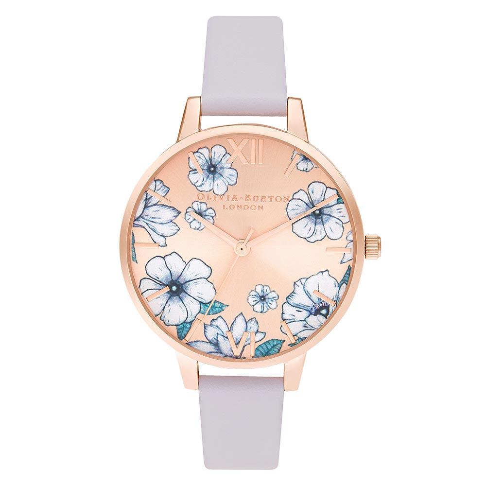 Olivia Burton Groovy Blooms Parma Violet & Rose Gold Sunray Ladies Watch - OB16AN03