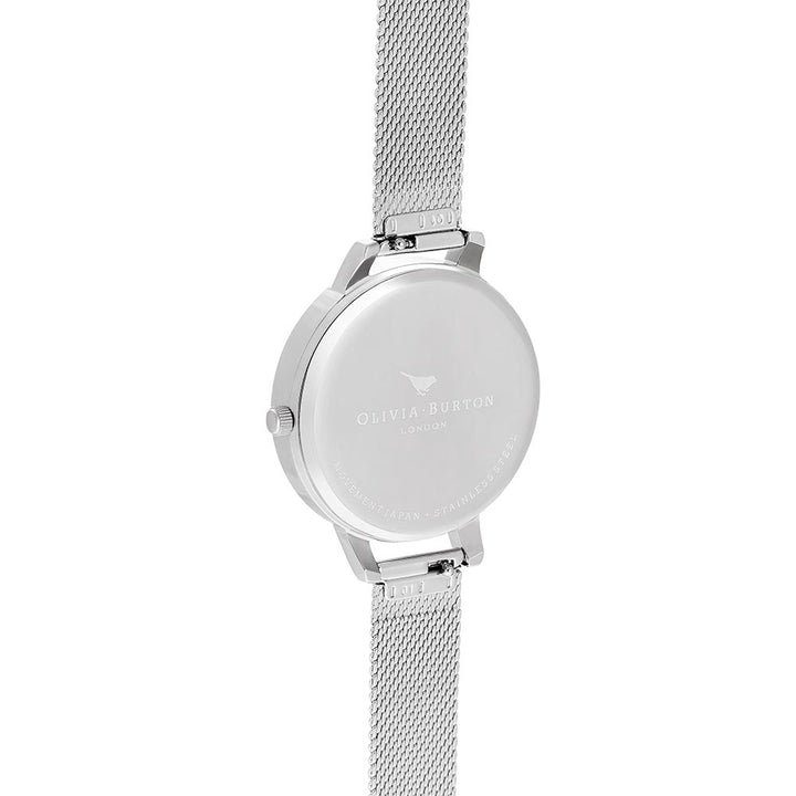 Olivia Burton Artisan Silver Mesh White and Floral Dial Women's Watch - OB16AR09