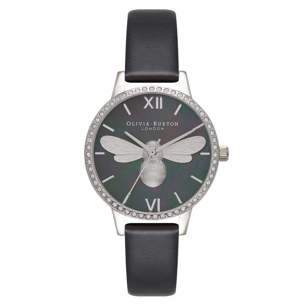 Olivia Burton Lucky Bee Midi Sparkle Dial Black Silver Women s Watc The Watch Factory Australia