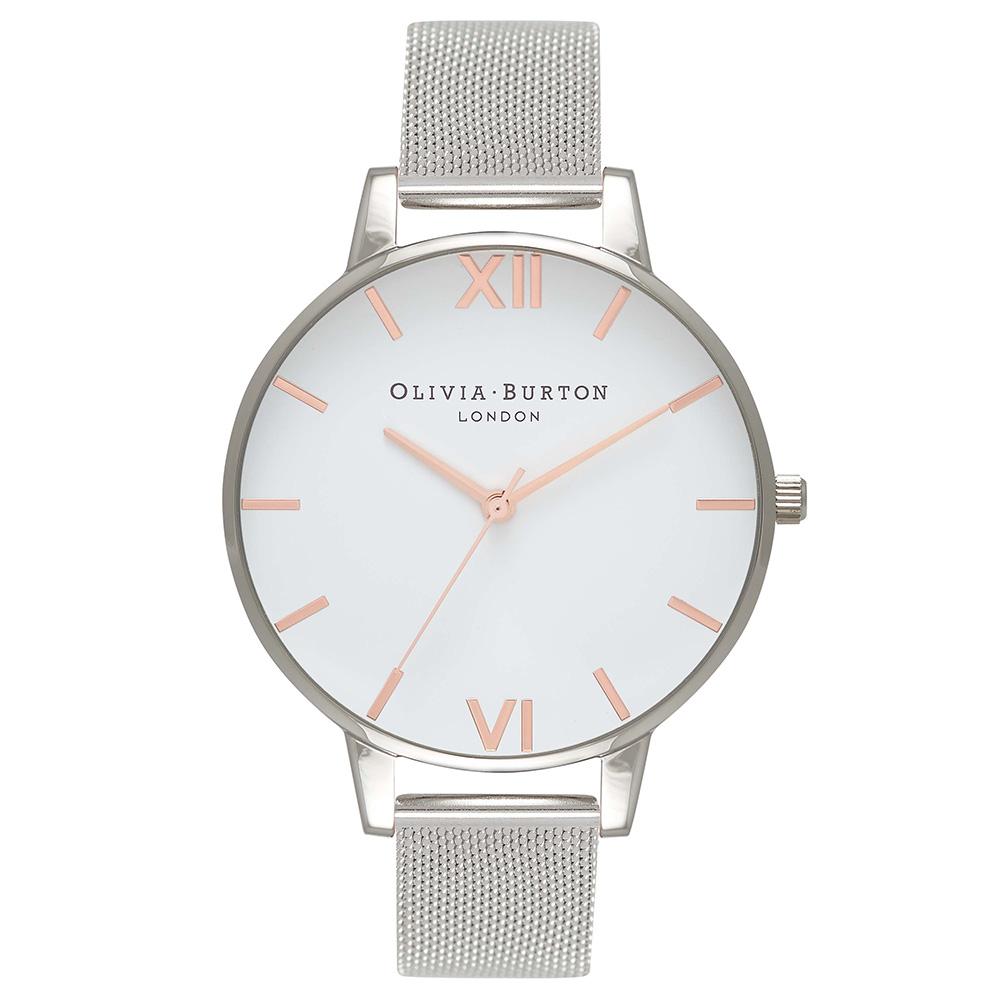 Olivia Burton Silver Mesh Ladies Watch - OB16BD97
