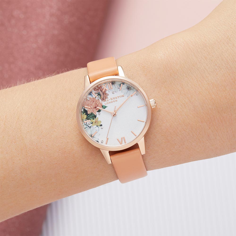 Olivia Burton Midi Coral & Rose Gold Women's Watch - OB16BF30