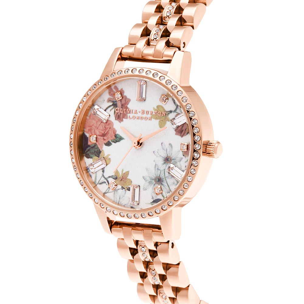 Olivia Burton Midi Rose Gold Sparkle Bracelet Women's Watch - OB16BF34