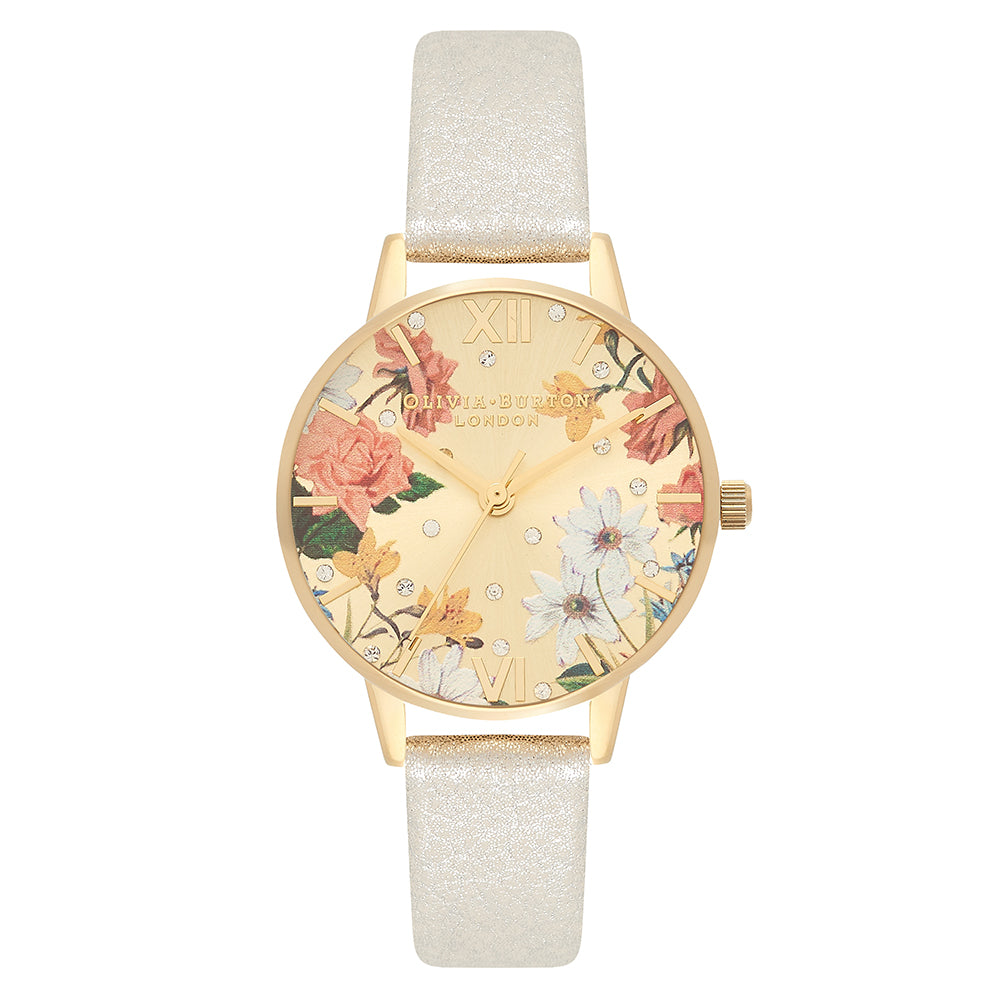 Olivia Burton Sparkle Floral Shimmer Pearl & Gold Women's Watch - OB16BF35