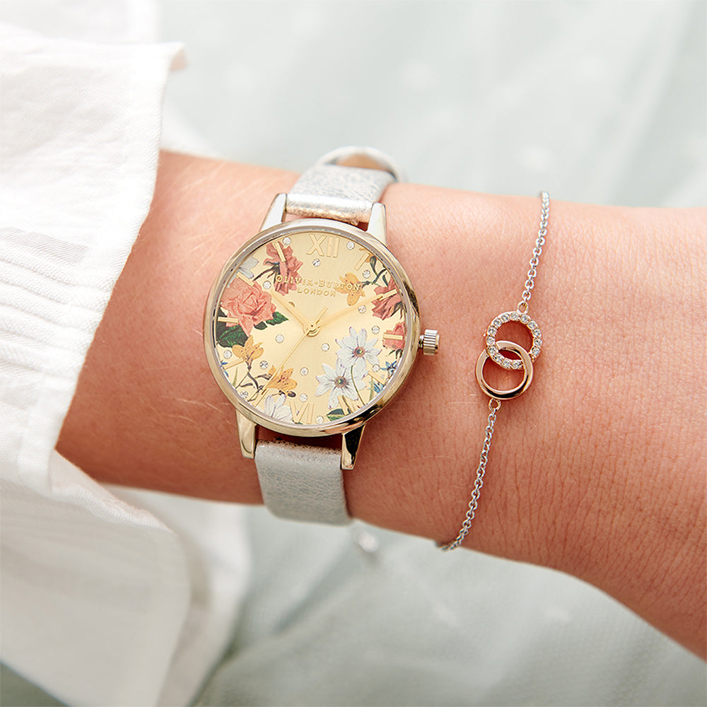 Olivia Burton Sparkle Floral Shimmer Pearl & Gold Women's Watch - OB16BF35