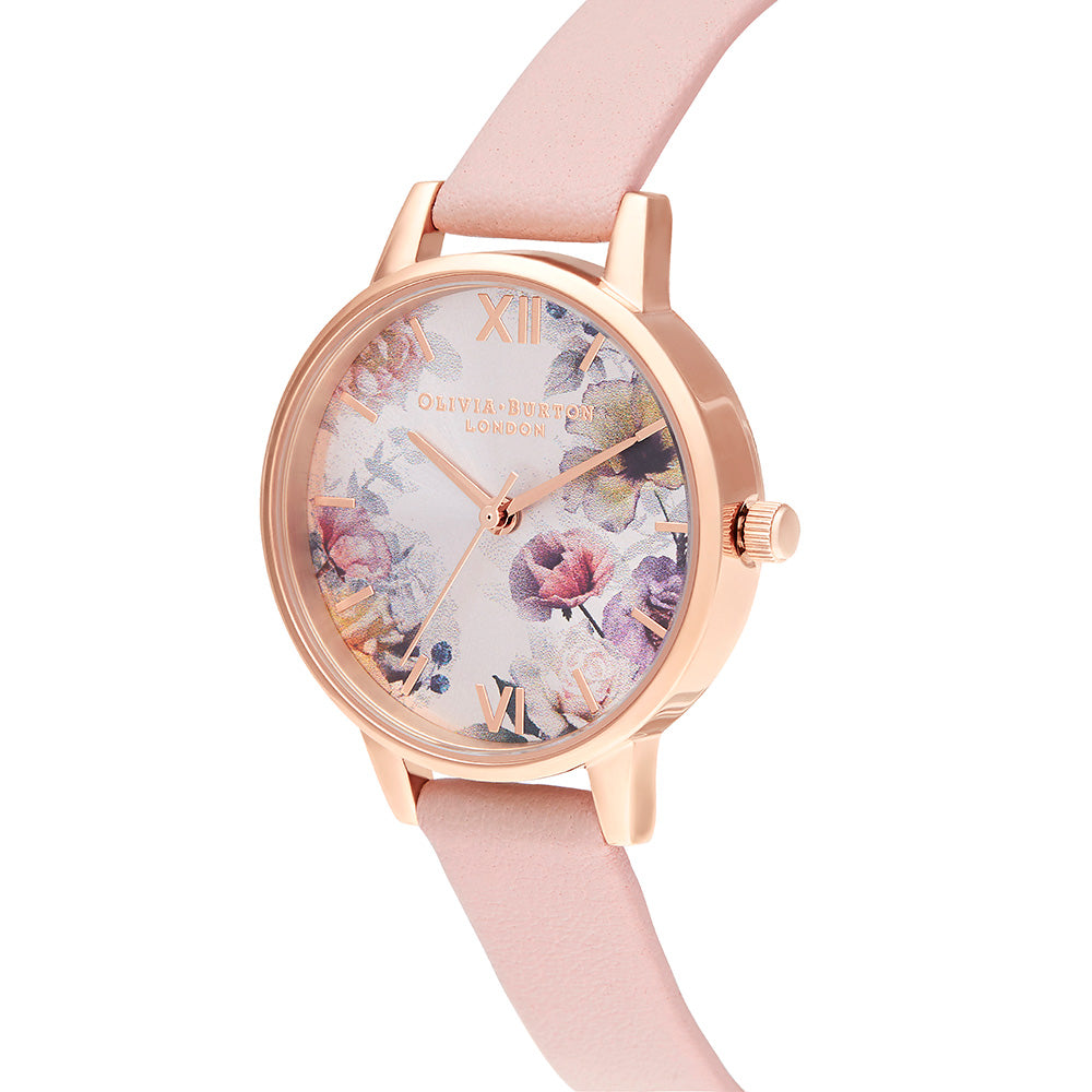 Olivia Burton Sunlight Florals Dusty Pink Leather Women's Watch - OB16EG115