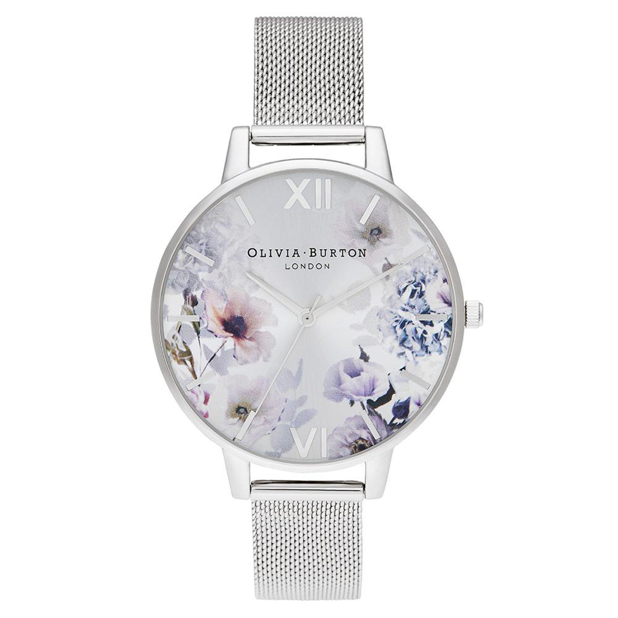 Olivia Burton Sunlight Florals Silver Mesh Ladies Watch - OB16EG117