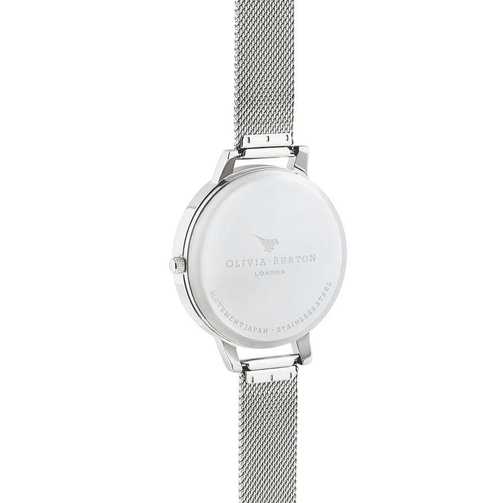 Olivia Burton Sunlight Florals Silver Mesh Ladies Watch - OB16EG117