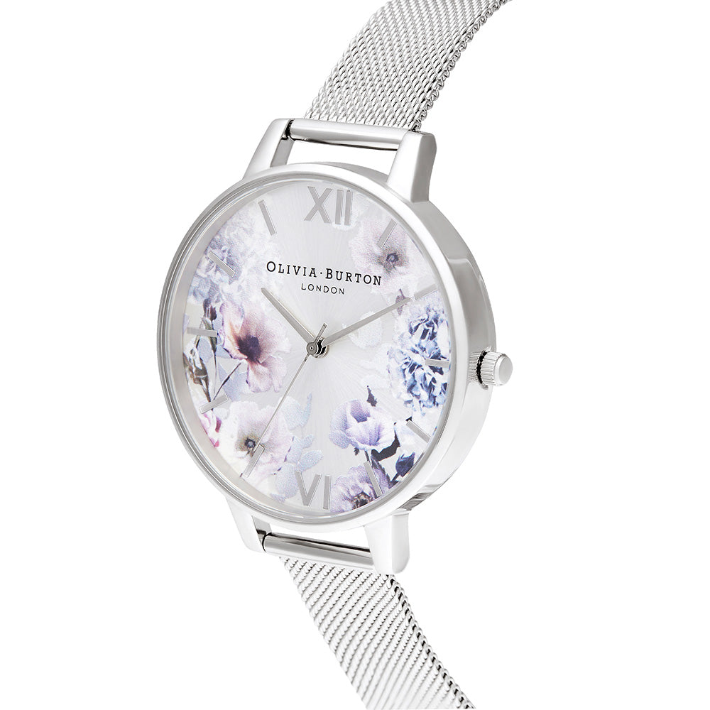 Olivia Burton Sunlight Florals Silver Mesh Ladies Watch - OB16EG117