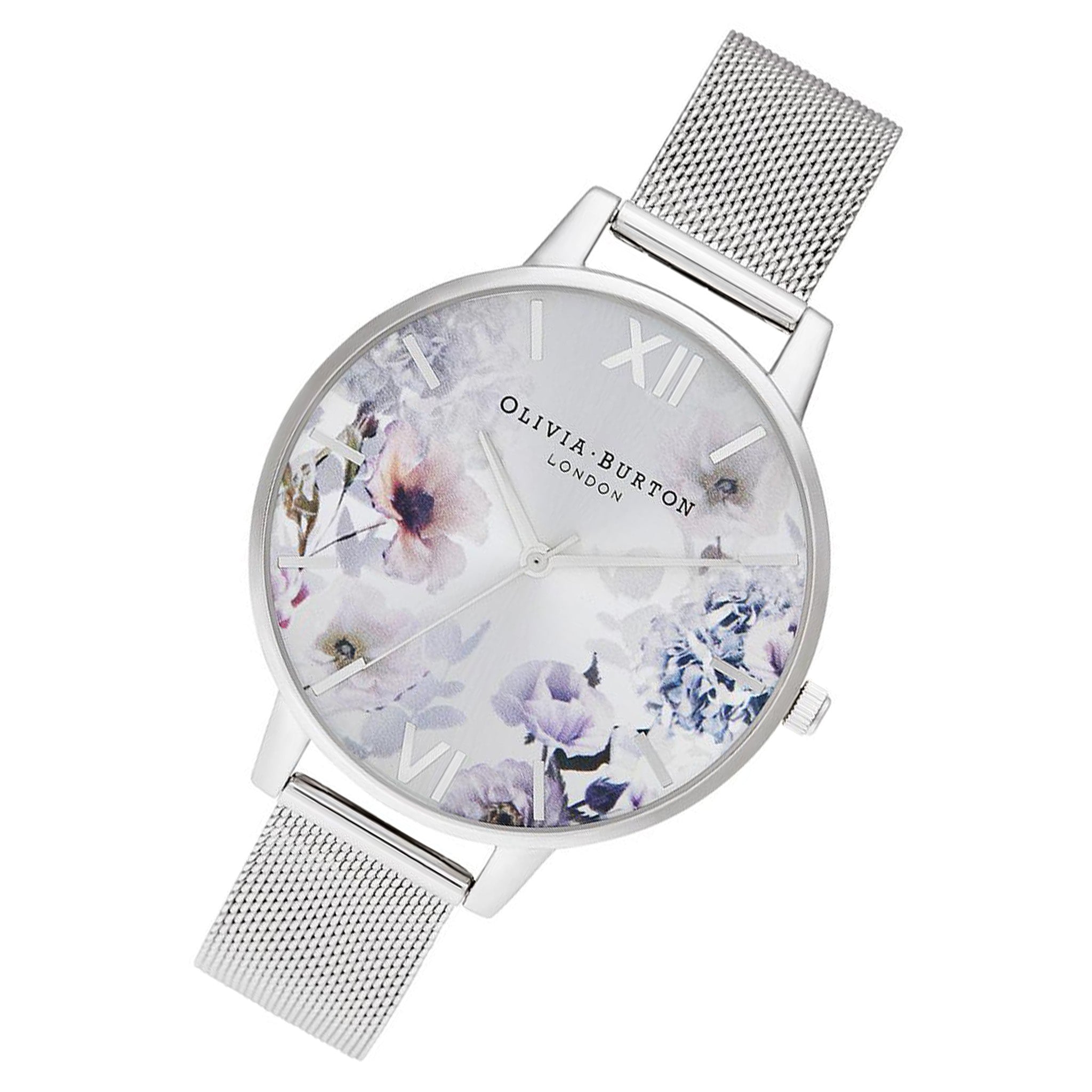 Olivia Burton Sunlight Florals Silver Mesh Ladies Watch - OB16EG117