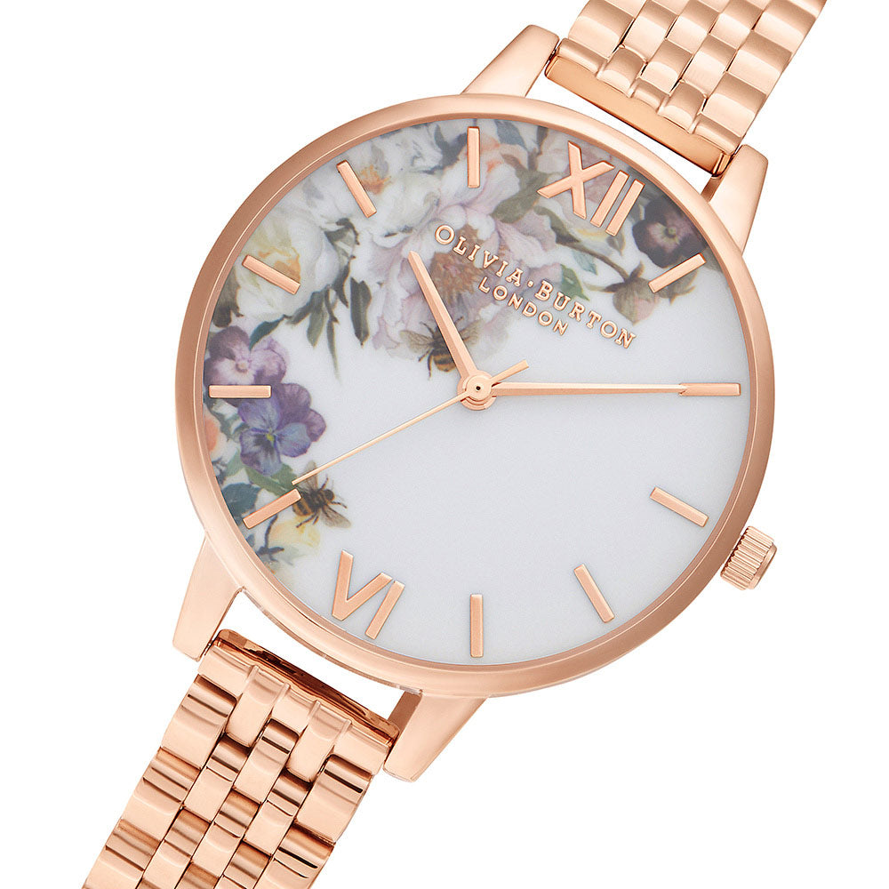 Olivia Burton Enchanted Garden Rose Gold Bracelet Ladies Watch - OB16EG135