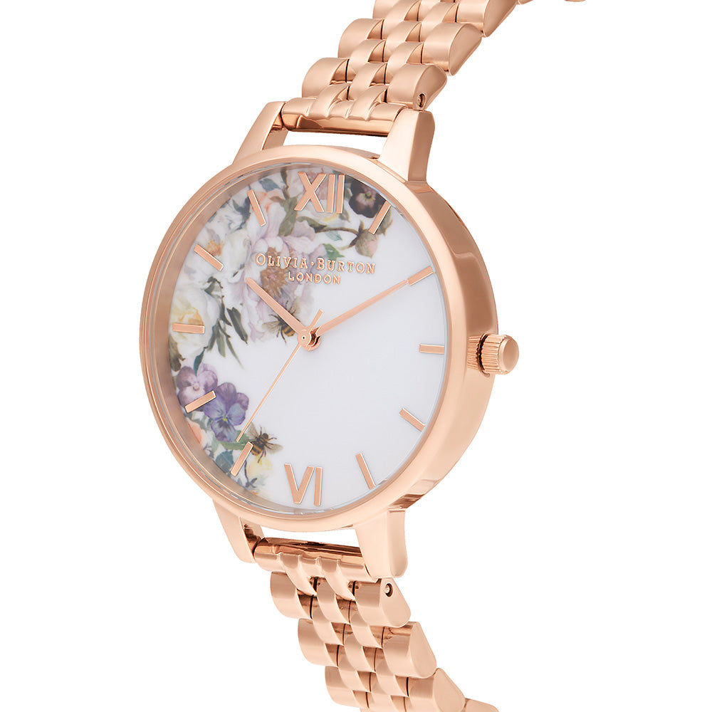 Olivia Burton Enchanted Garden Rose Gold Bracelet Ladies Watch - OB16EG135