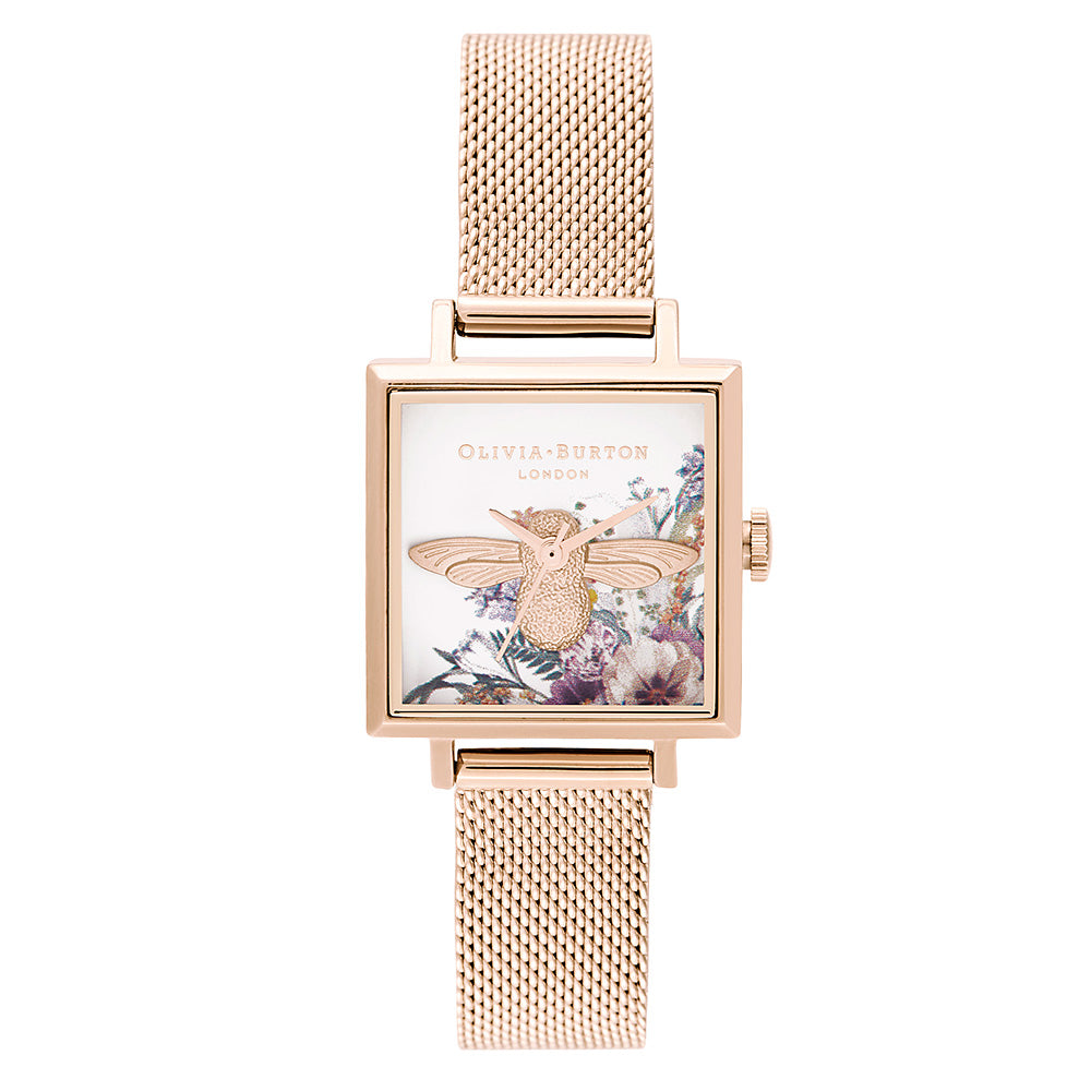 Olivia Burton Enchanted Garden Pale Rose Gold Mesh Ladies Watch - OB16EG152
