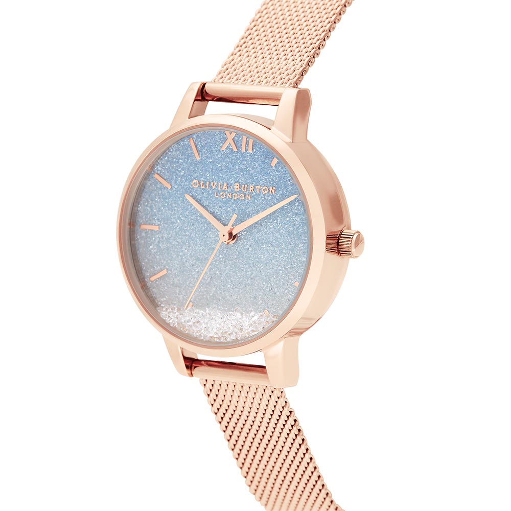 腕時計 OLIVIA BURTONとCanal4℃ Grand Jour Olivia Burton Wishing Wave Midi Dial Rose Gold Mesh Women's