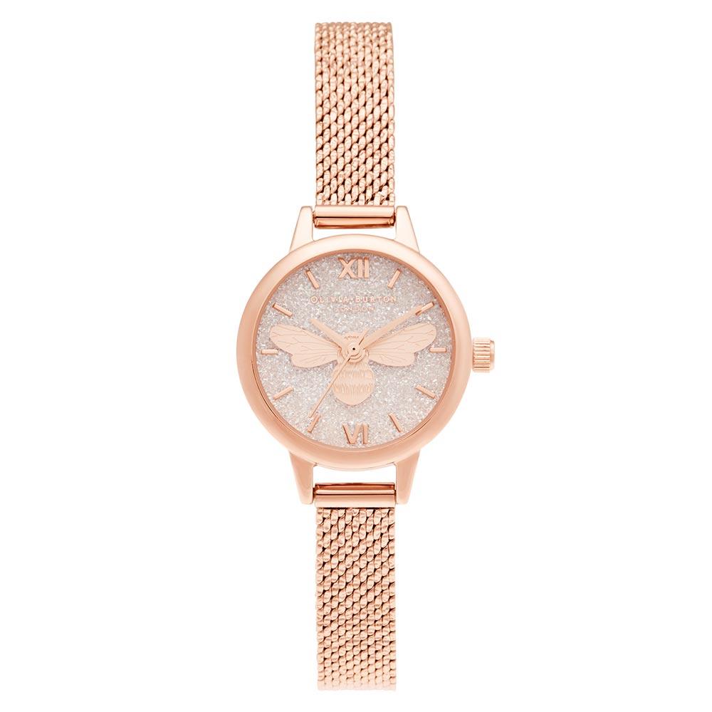 Olivia Burton Mini Dial Rose Gold Boucle Mesh Women's Watch - OB16FB15