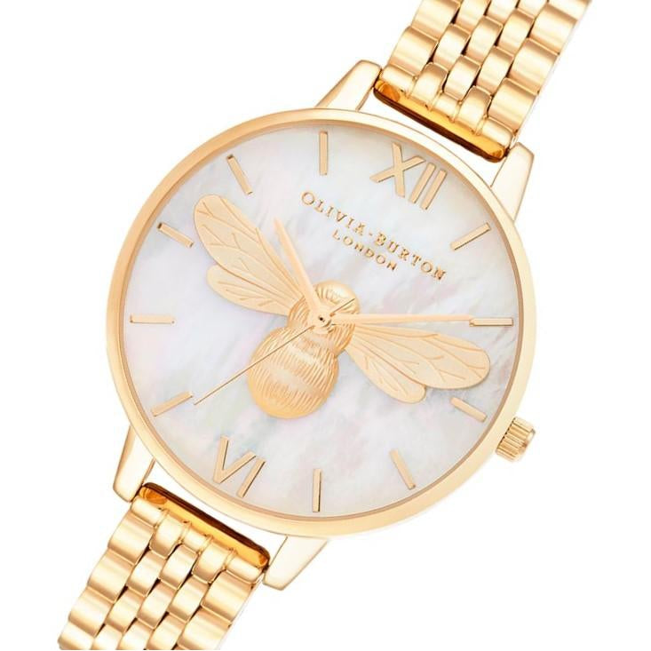 Olivia Burton Lucky Bee Gold Steel Women's Watch - OB16FB18