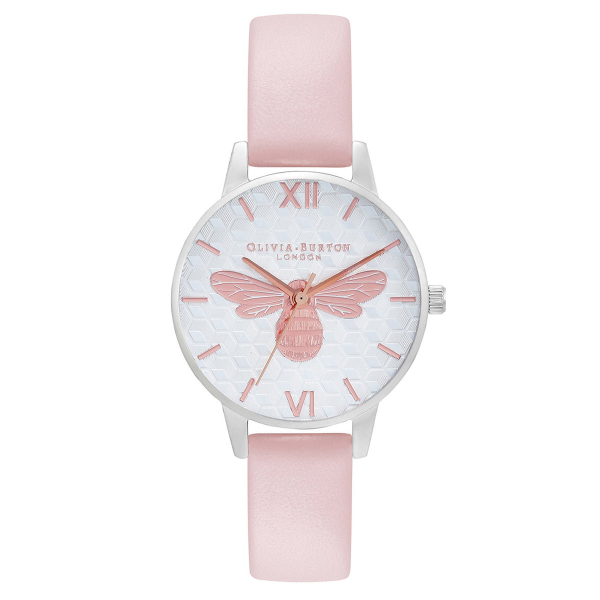 Olivia Burton Honey Bee Midi Dial Silver & Dusty Pink  display picture 2