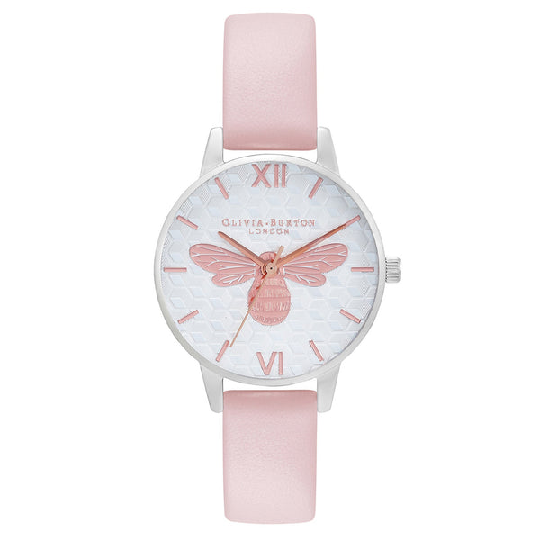 Olivia Burton Queen Bee Watch With 30mm White Face Peach Tone Leather Ba… OLIVIA BURTON | Accessories | Olivia Burton Queen Bee Watch  main image 2