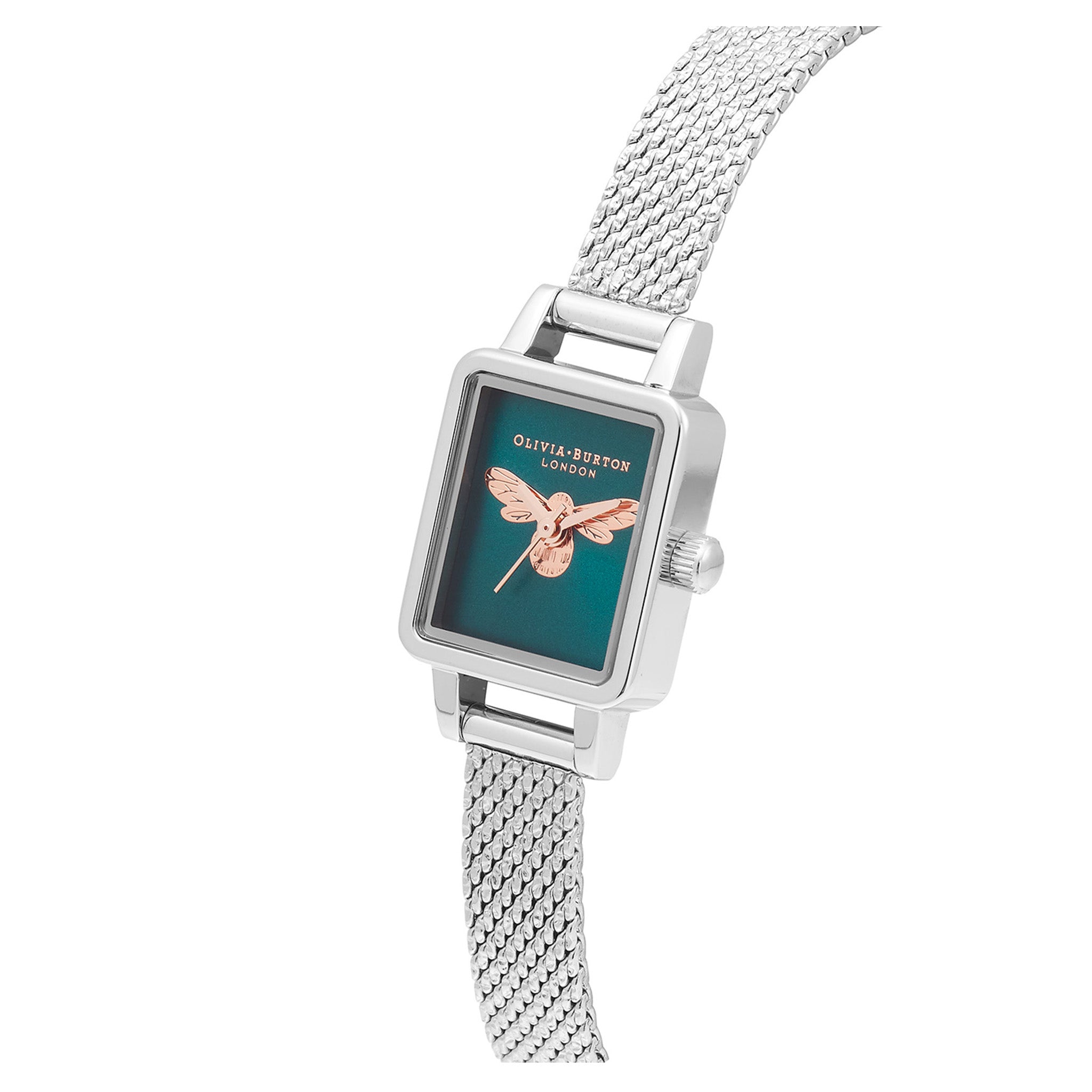 Olivia Burton Lucky Bee Stainless Steel Mesh Navy Dial Women's Watch - OB16FB27