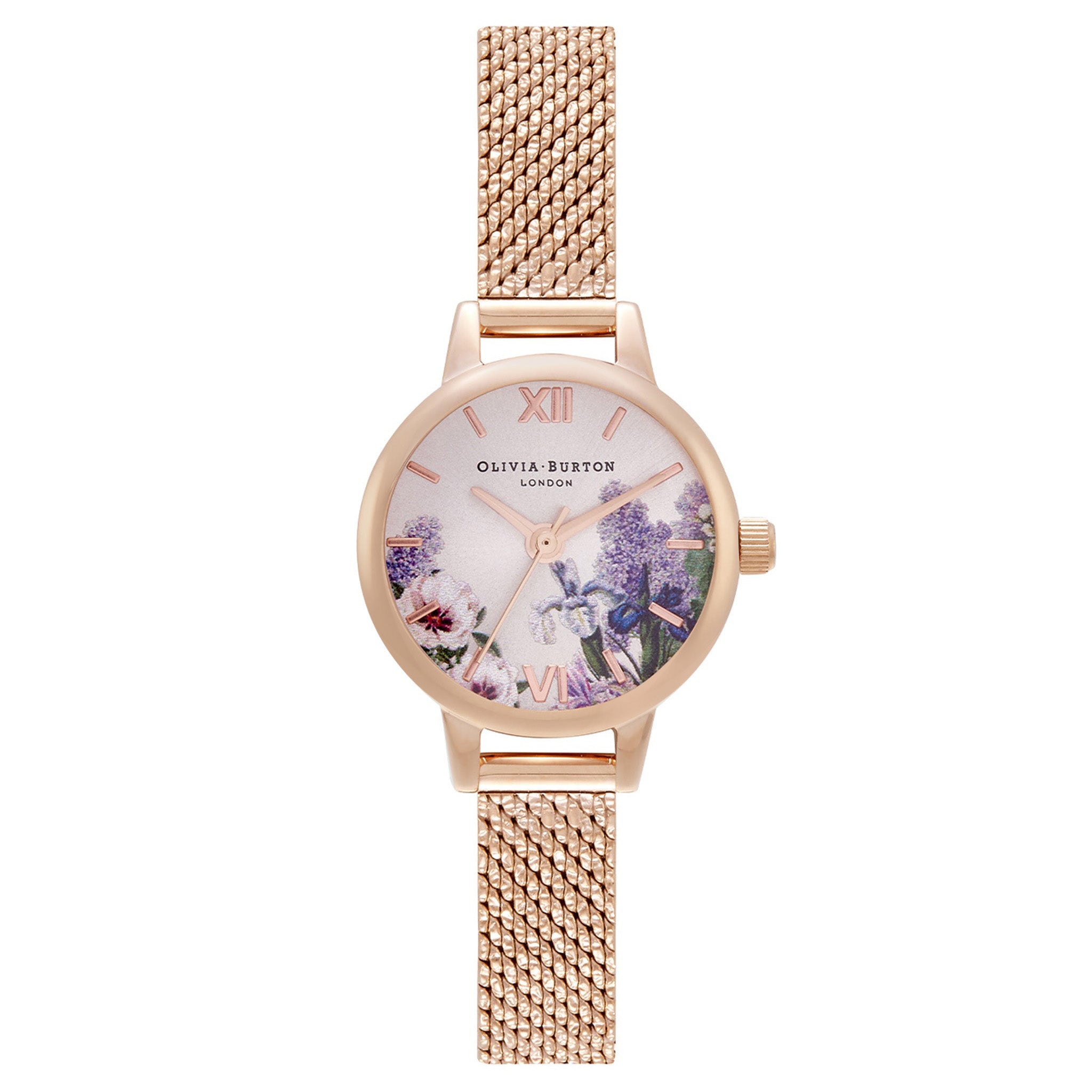 Olivia Burton Secret Garden Mini Dial Parma Rose Gold Mesh Women's Watch - OB16FS105