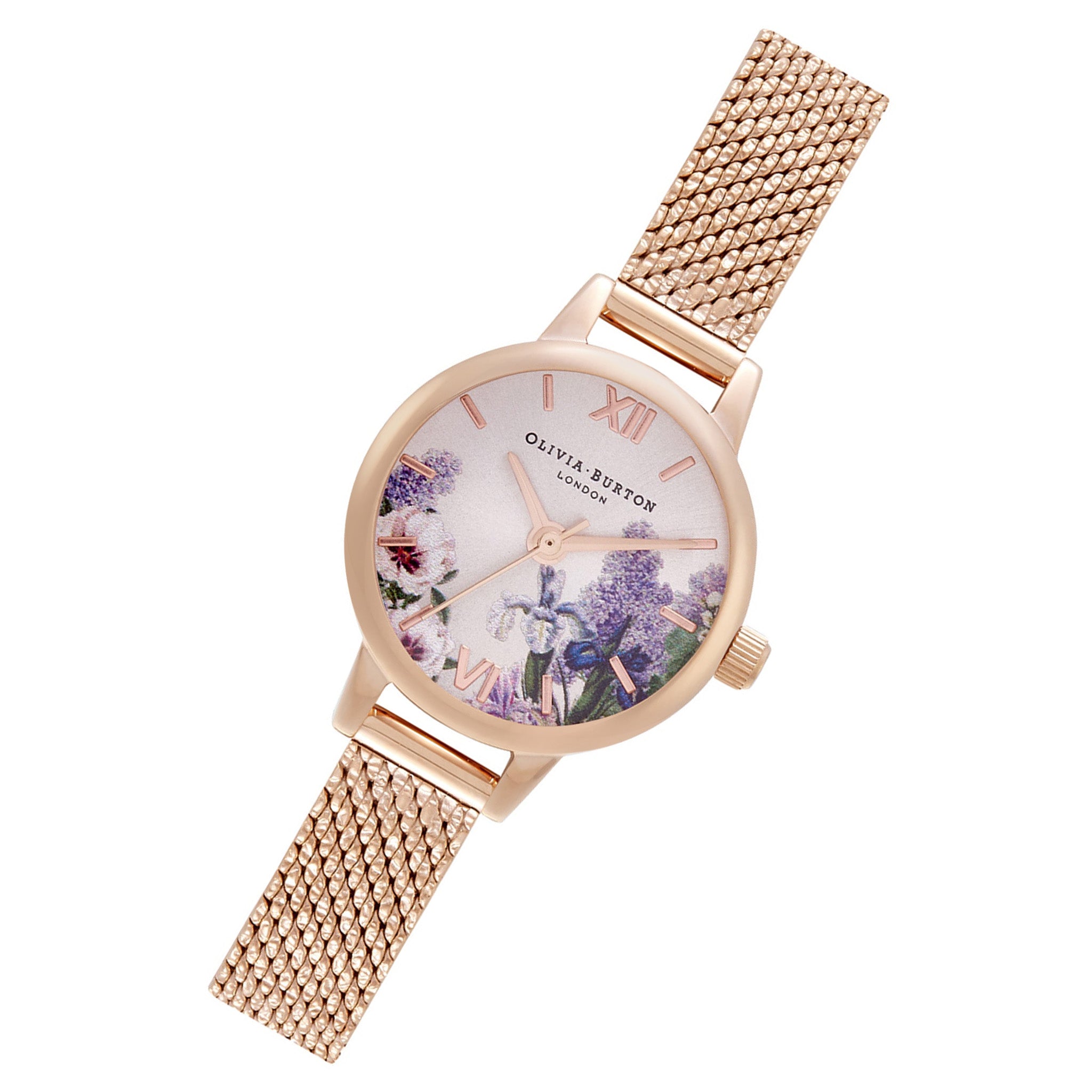 Olivia Burton Secret Garden Mini Dial Parma Rose Gold Mesh Women's Watch - OB16FS105