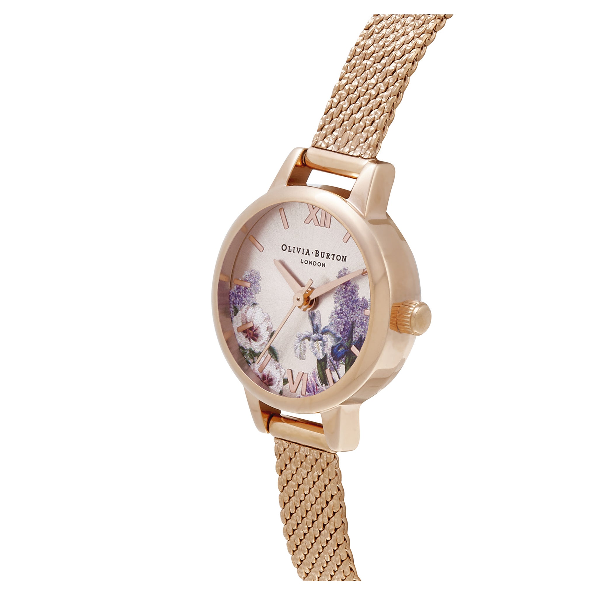 Olivia Burton Secret Garden Mini Dial Parma Rose Gold Mesh Women's Watch - OB16FS105