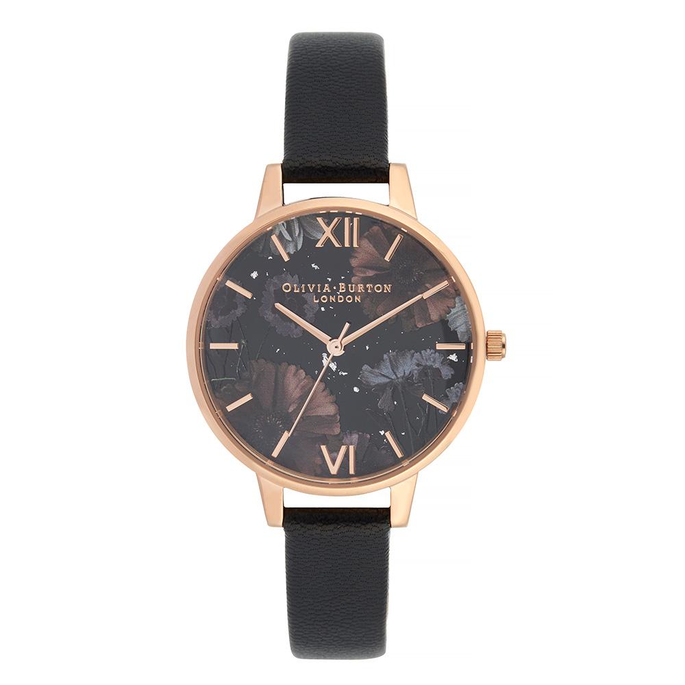 Olivia Burton Celestial Black Leather Ladies Watch - OB16GD22