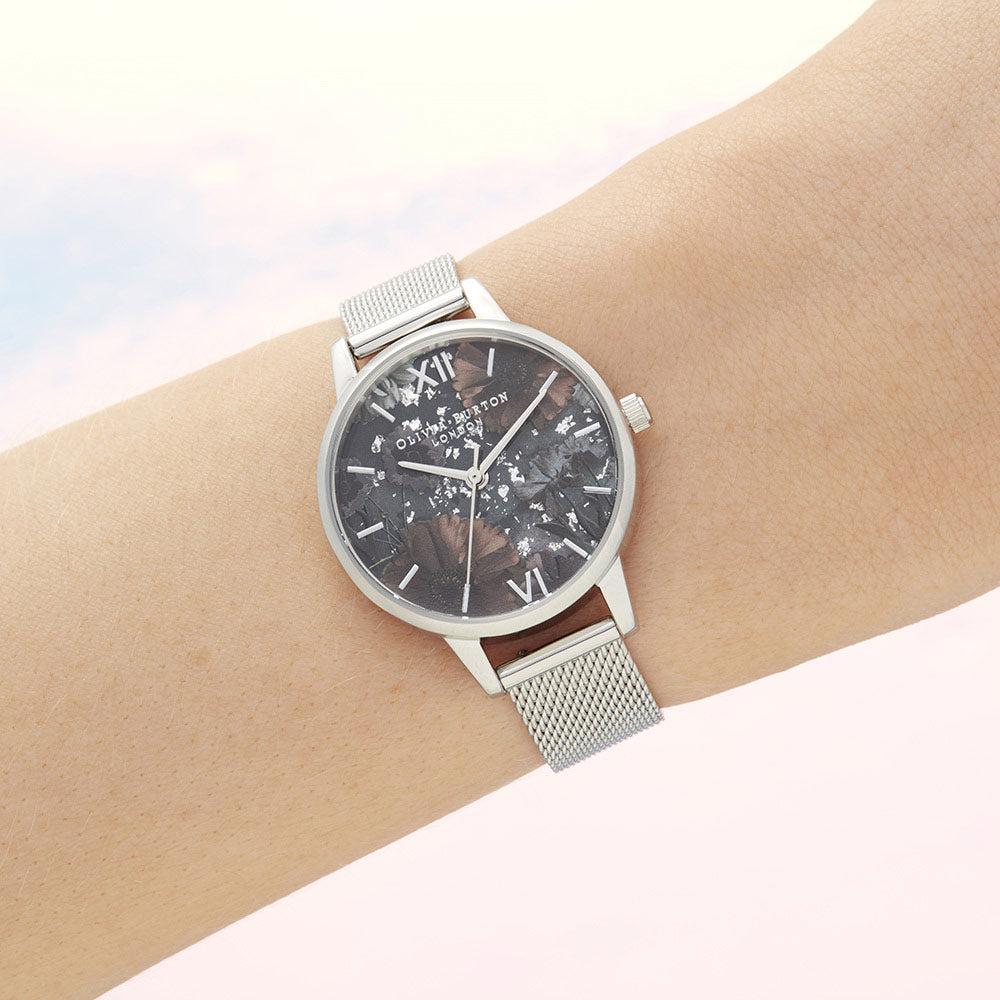 Olivia Burton Celestial Silver Mesh Women's Watch - OB16GD23