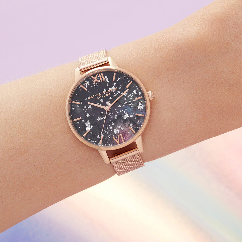 Olivia Burton Celestial Rose Gold Mesh Women's Watch - OB16GD33