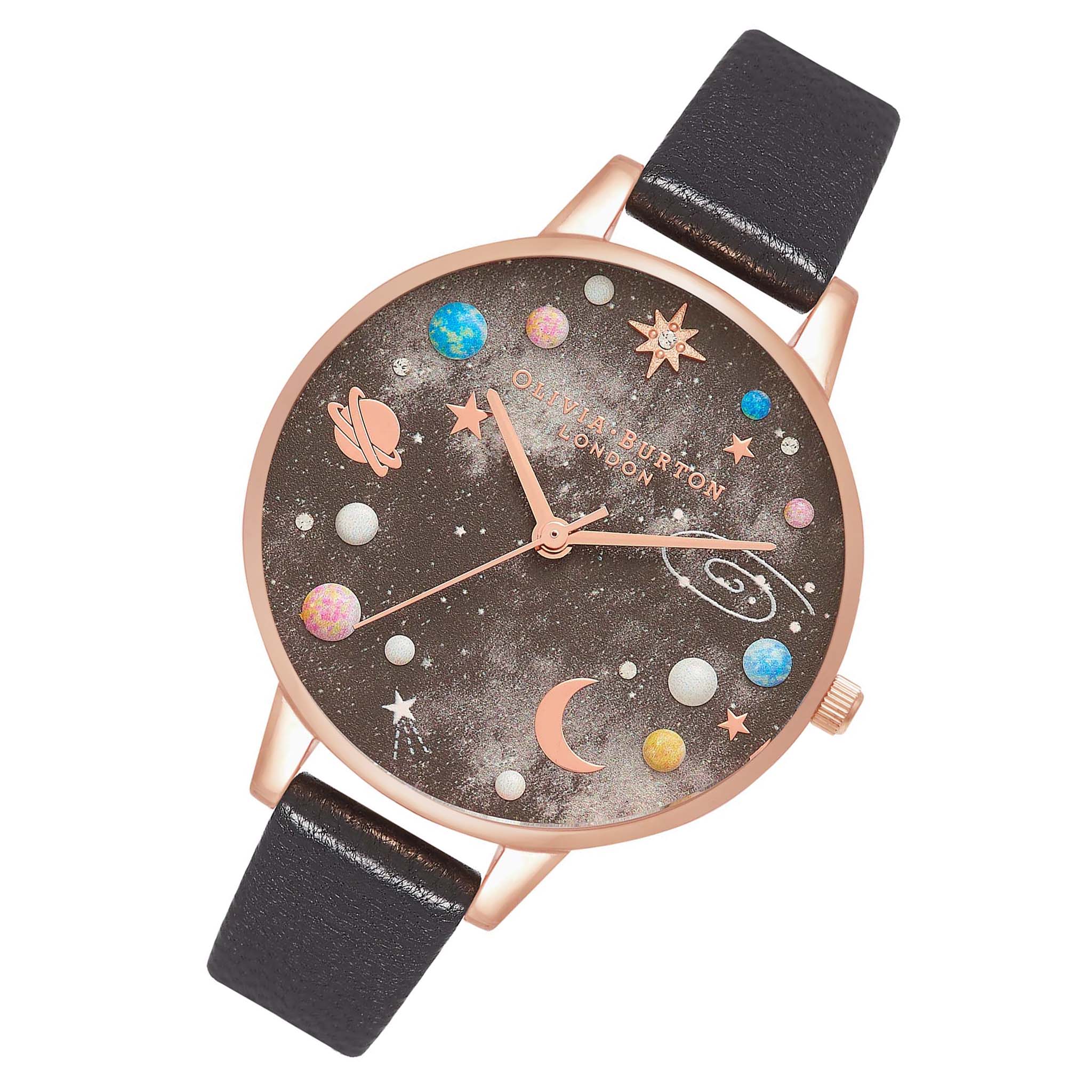 Olivia Burton Celestial Demi Dial Black & Rose Gold Women's Watch - OB16GD83