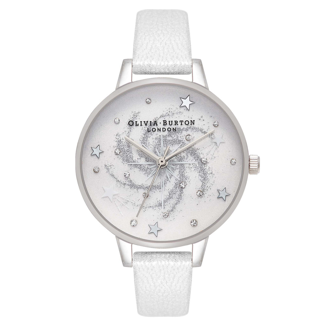 Olivia Burton Celestial Demi Dial Silver Shimmer Pearl Women's Watch - OB16GD84