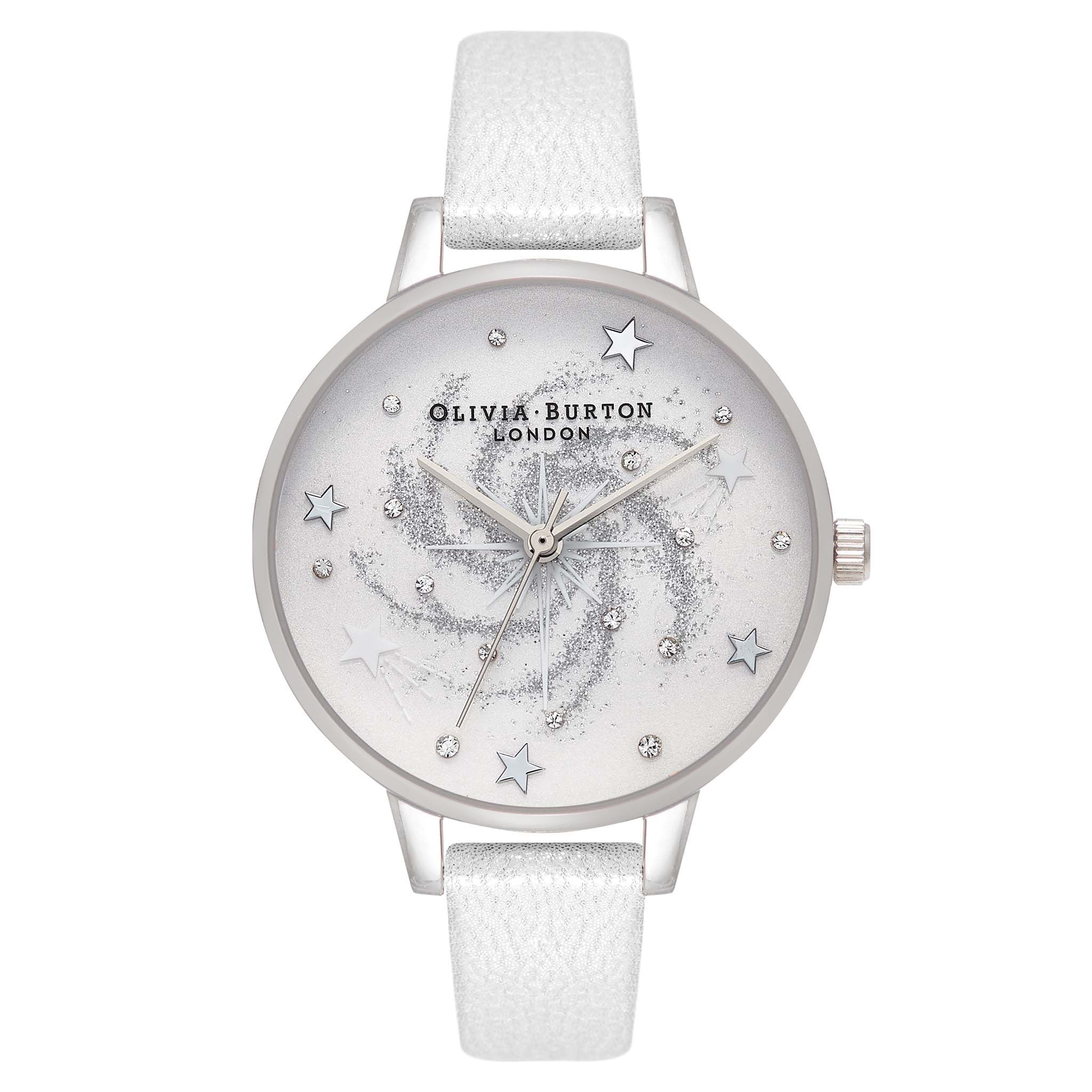 Olivia Burton Celestial Demi Dial Silver Shimmer Pearl Women's Watch - OB16GD84