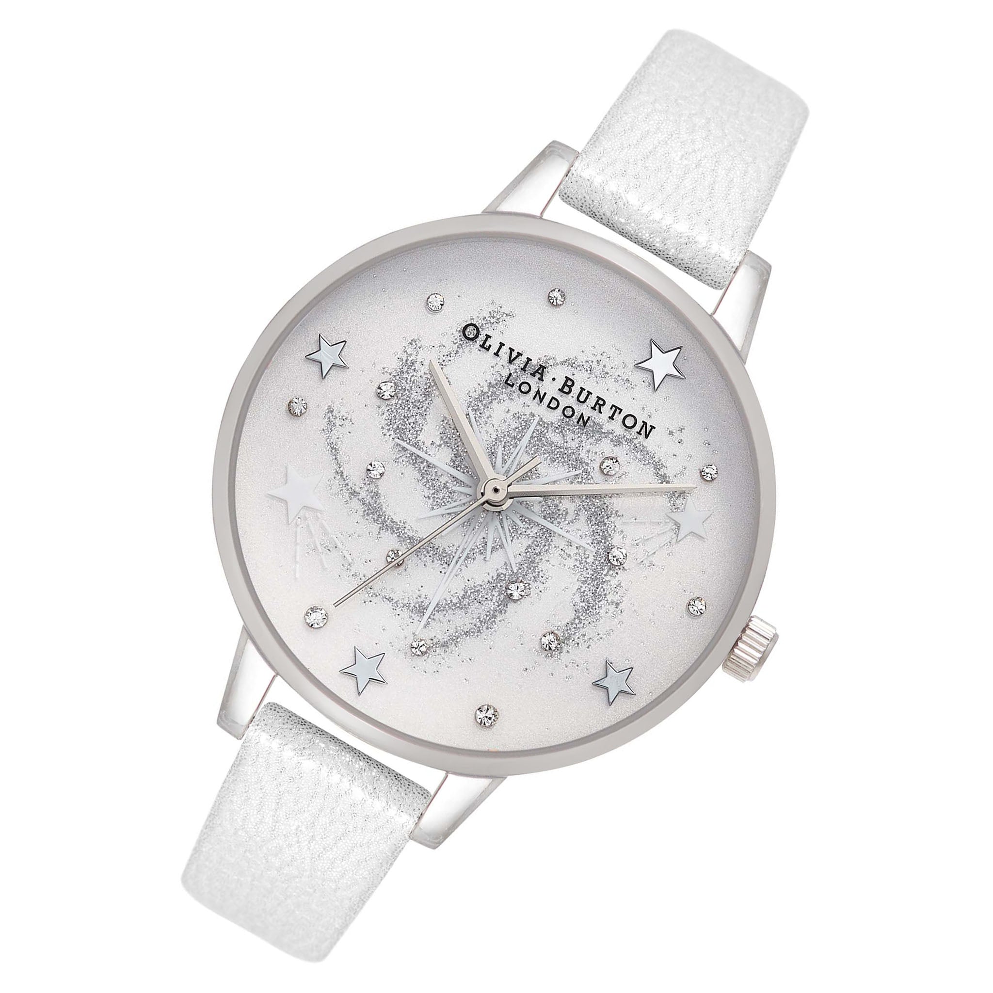 Olivia Burton Celestial Demi Dial Silver Shimmer Pearl Women's Watch - OB16GD84