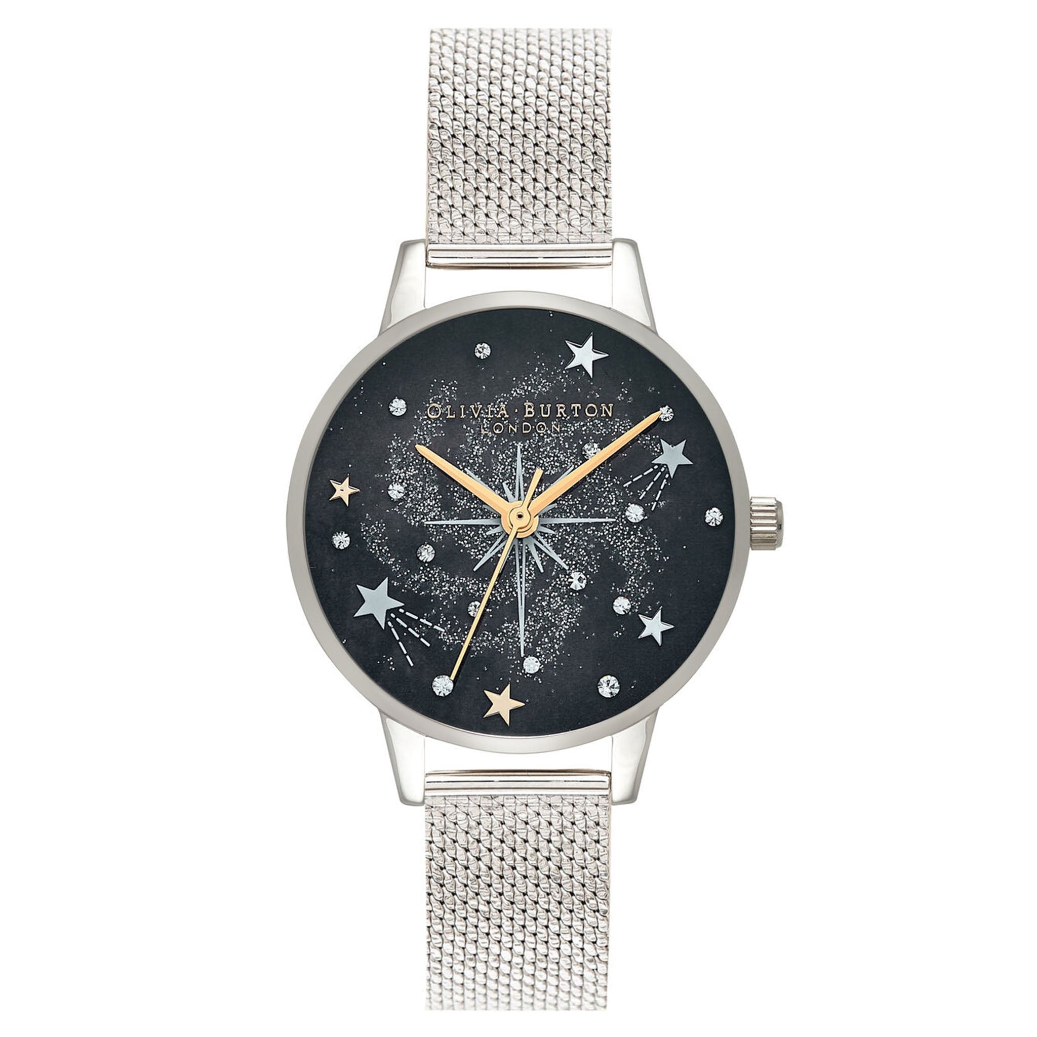 Olivia burton sunray dial 2025 midi dial silver mesh