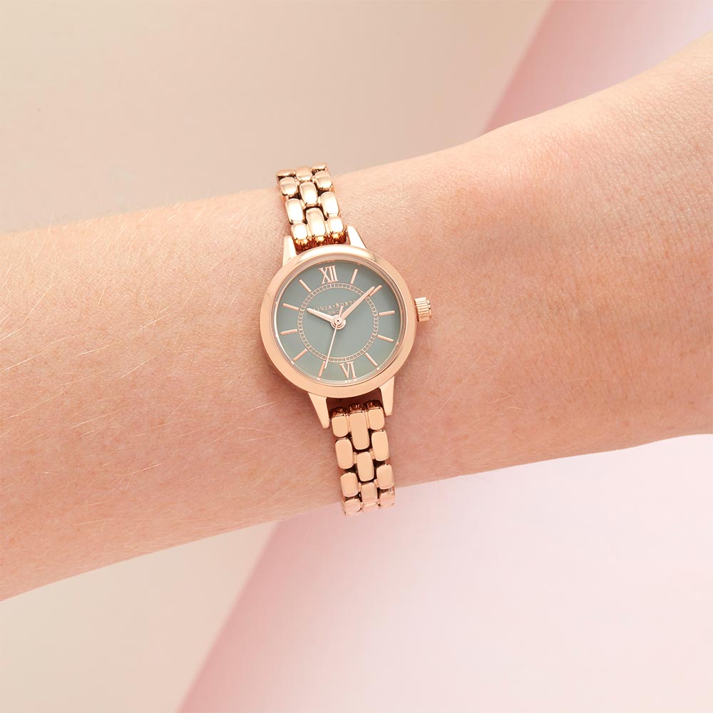 Olivia Burton Mini Dial Rose Gold Steel Ladies Watch - OB16MC52