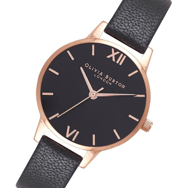 Olivia Burton Black Leather Ladies Watch - OB16MD83