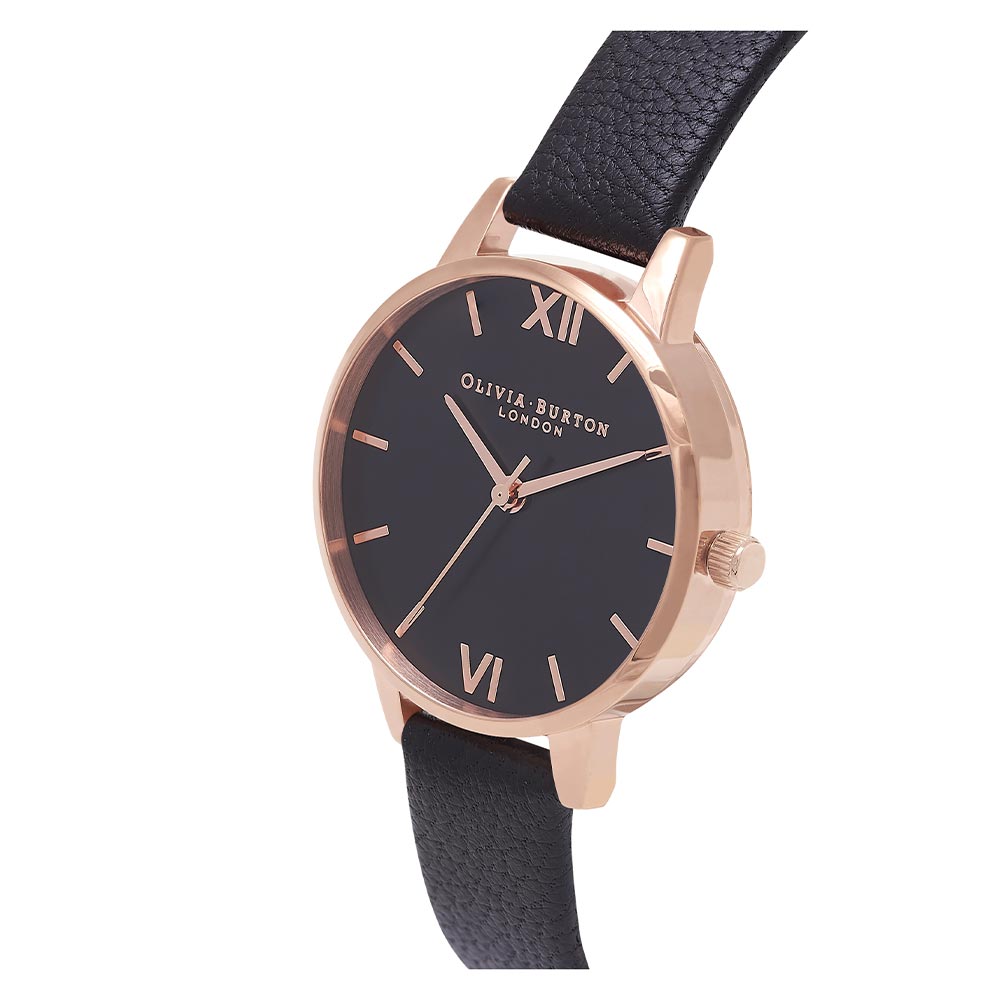 Olivia Burton Black Leather Ladies Watch - OB16MD83