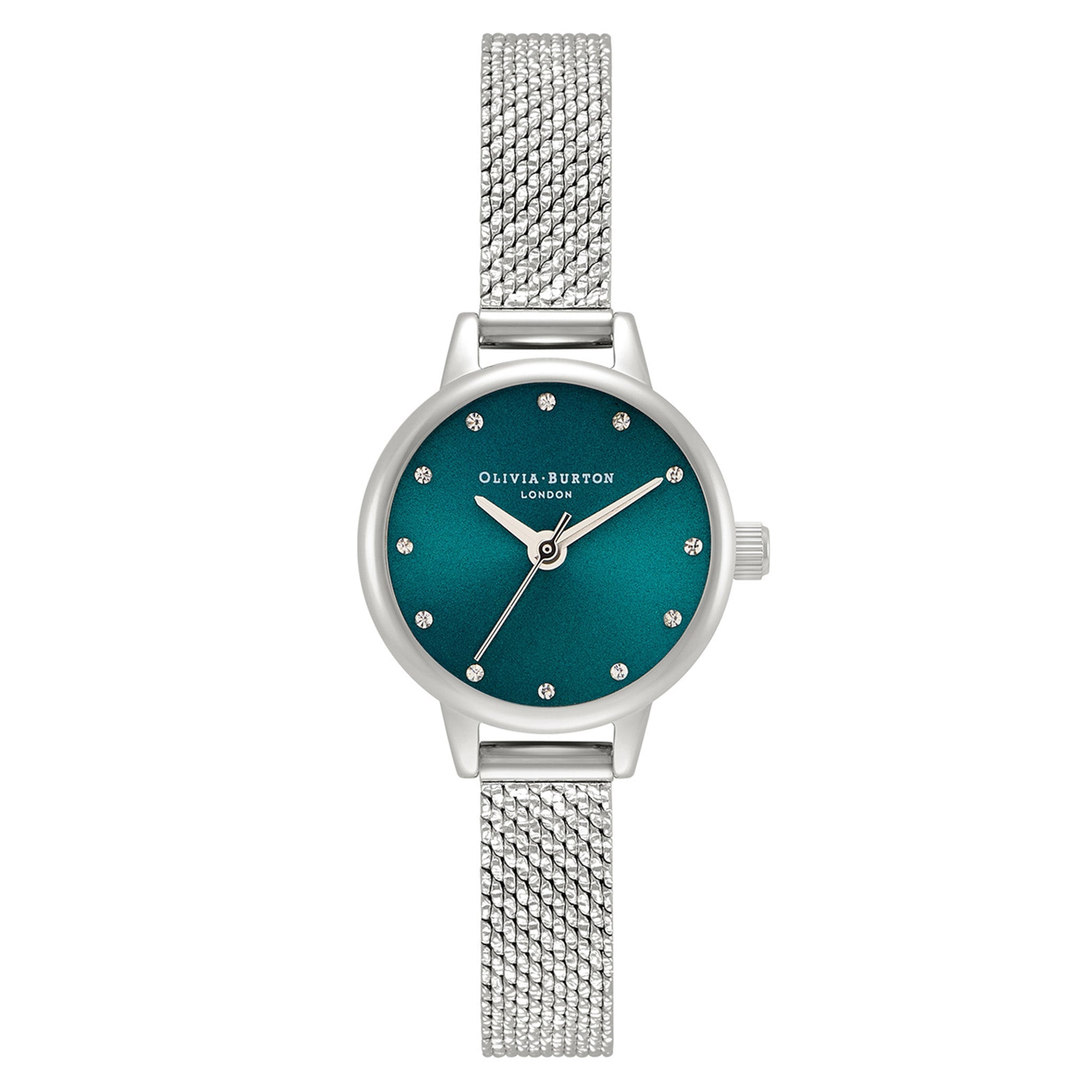Olivia Burton Classics Stainless Steel Navy Sunray & Stone Dial Women's Watch - OB16MN13