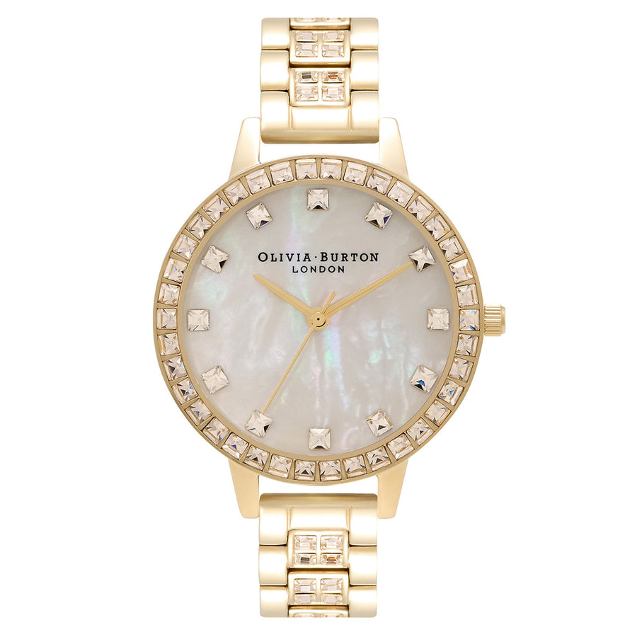 Olivia Burton Treasure Ionic Gold Plated Steel Nude Mother Of Pearl & Stone Dial Women's Watch - OB16MOP33